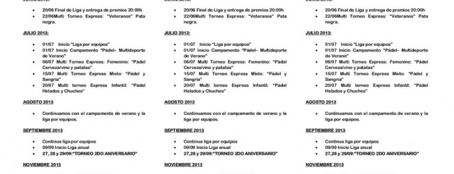 Programa de actividades 2013